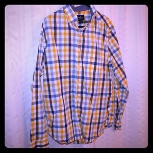 Yellow/blue American Eagle Button Down Long Sleeve